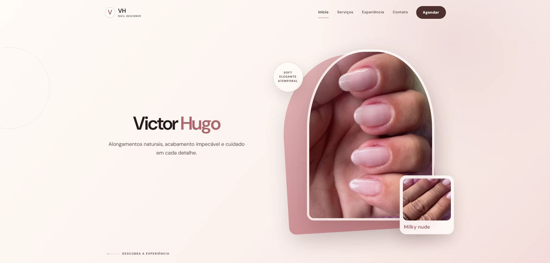 Demonstração de site para manicure e beleza